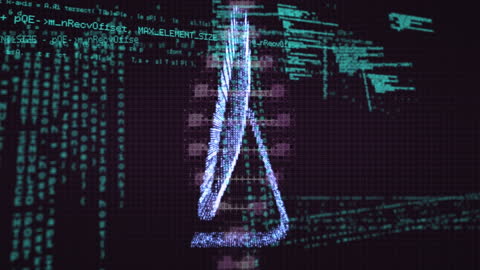 Futuristic DNA Strand with Data Processing