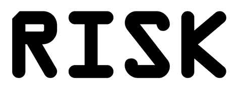 Black 'risk' text on transparent background for clear design