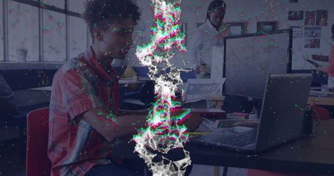 Digital Transformation Concept with Glitch Effect