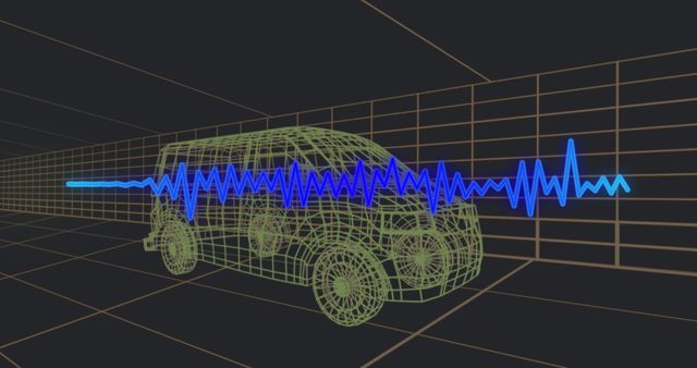 Digital Van Animation with Abstract Soundwave - Download Free Stock Images Pikwizard.com