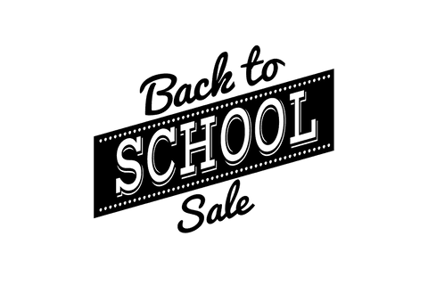 Back to school sale text illustration on transparent background