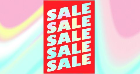 Bright retro sale banner with pastel colors