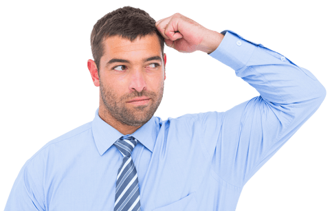 Businessman Pondering Future in Transparent Background - Download Free Stock Videos Pikwizard.com