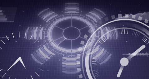 Futuristic Digital Interface with Clock Mechanics