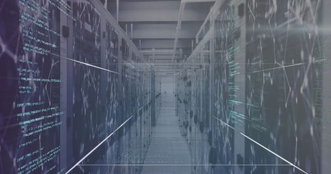 Digital Interface and Data Processing in Server Room Setting - Download Free Stock Images Pikwizard.com