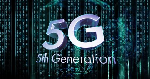 5G Network Digital Interface with Binary Code - Download Free Stock Images Pikwizard.com