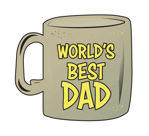 World's Best Dad Mug Illustration on Transparent Background