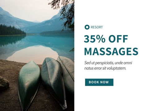 Tranquil Resort Getaway Offer with Canoes by Serene Lake - Download Free Stock Templates Pikwizard.com