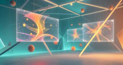 Futuristic Digital Environment with Fractal Graphics