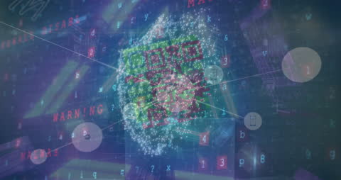 Digital Virus Warning with QR Code