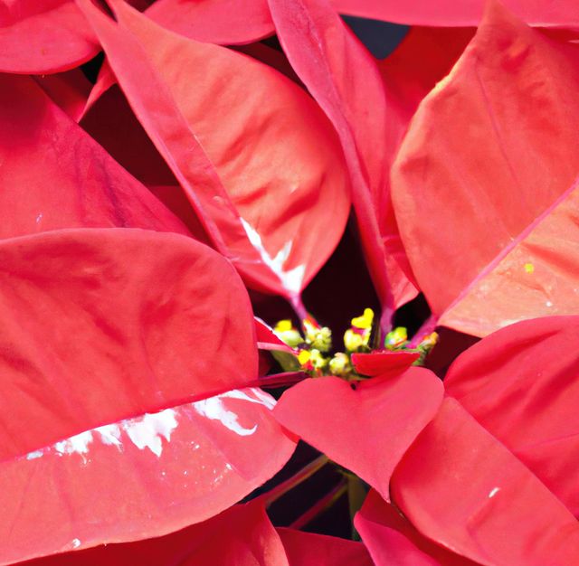 Close up of red poinsettia flowers created using generative ai technology - Download Free Stock Photos Pikwizard.com