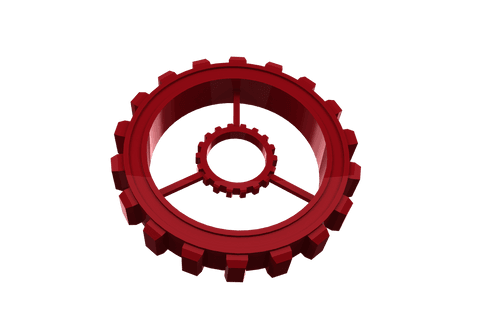 Close-Up of Red Metal Gear on Transparent Background - Download Free Stock Videos Pikwizard.com