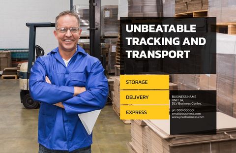 Warehouse Worker Promoting Reliable Logistics Services - Download Free Stock Templates Pikwizard.com