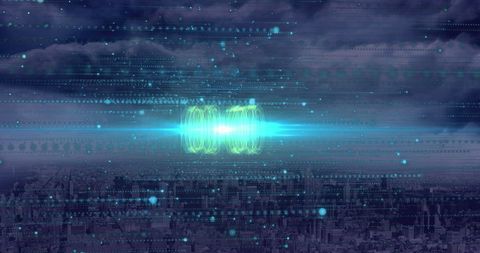 Digital Data Streams and Urban Cityscape Background - Download Free Stock Images Pikwizard.com