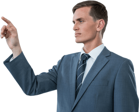 Businessman in Suit Interacting with Transparent Interface - Download Free Stock Videos Pikwizard.com