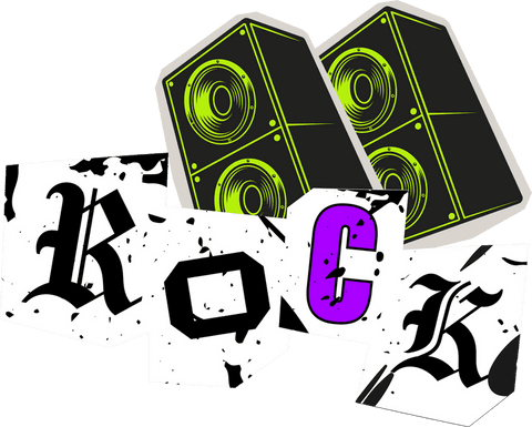 urban rock typography with neon speakers vector on transparent - Download Free Stock Videos Pikwizard.com