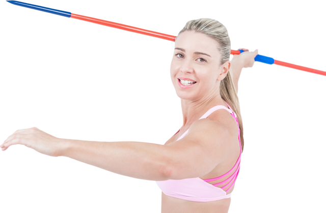 Energetic Young Woman Wielding Javelin on Transparent Background - Download Free Stock Videos Pikwizard.com