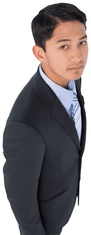 Transparent Serious Businessman Looking Confidently - Download Free Stock Videos Pikwizard.com