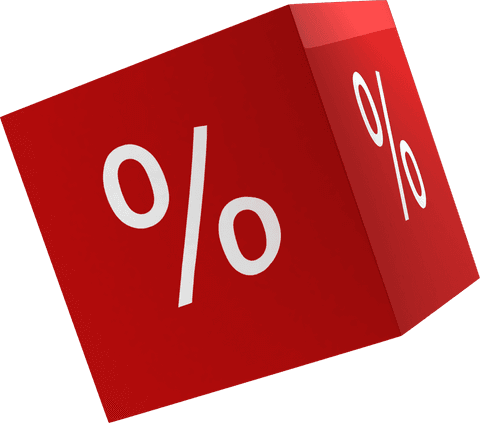 red transparent block displaying percentage symbol - Download Free Stock Videos Pikwizard.com