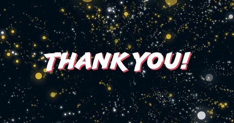 Sparkling Thank You Message with Cosmic Background