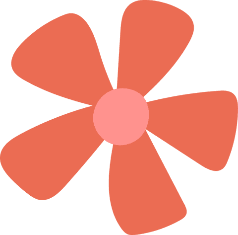 flat-design flower icon with red-orange petals on transparent background - Download Free Stock Videos Pikwizard.com