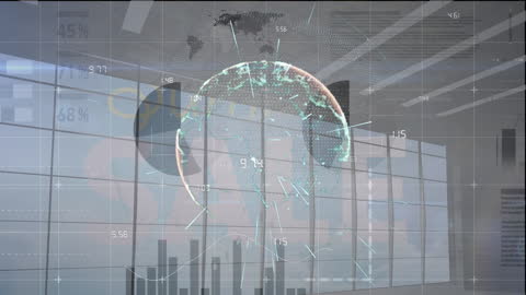 Global Business Finance Analytics in Modern Office