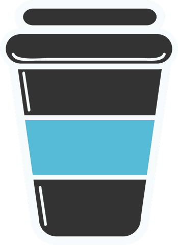 Stylish Coffee Cup Illustration on Transparent Background