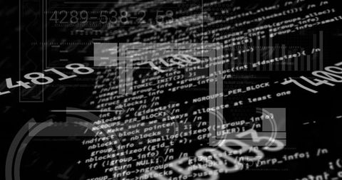 Digital Interface with Floating Code and Numerics - Download Free Stock Images Pikwizard.com