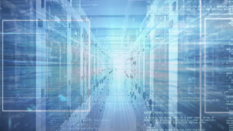 Visualizing Global Financial Data Processing in Server Room