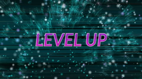 Level Up Animation with Digital Background Effects