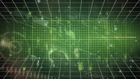Futuristic Digital Data Grid with Dynamic Lines and Network Visualization