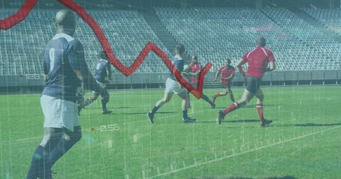 Rugby Players and Data Graph in Stadium Fusion