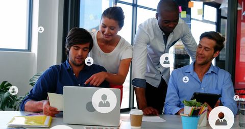 Collaborative Teamwork with Diverse Colleagues Using Technology for Planning - Download Free Stock Images Pikwizard.com