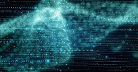 future tech data stream with glowing particles in digital matrix - Download Free Stock Images Pikwizard.com