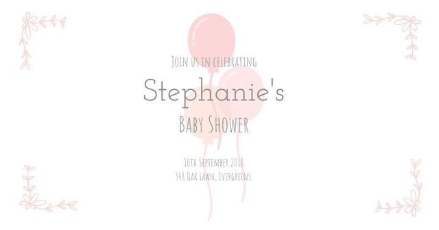 Soft Pink Balloon Baby Shower Invite Customizable for Birthdays - Download Free Stock Templates Pikwizard.com