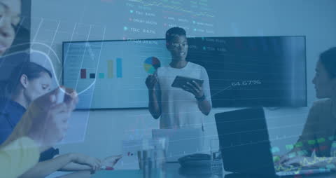 Digital Data Overlay on Business Meeting