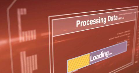 Digital Data Processing Interface with Loading Progress - Download Free Stock Images Pikwizard.com