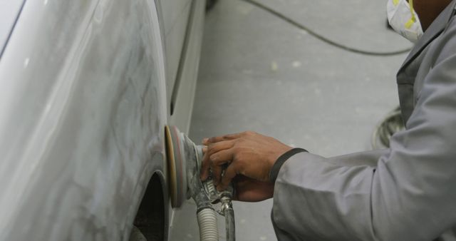 Mechanic Polishing Car in Auto Repair Shop - Download Free Stock Images Pikwizard.com