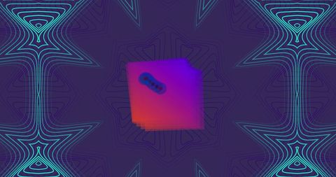 Futuristic Geometric Shapes on Vibrant Blue Background