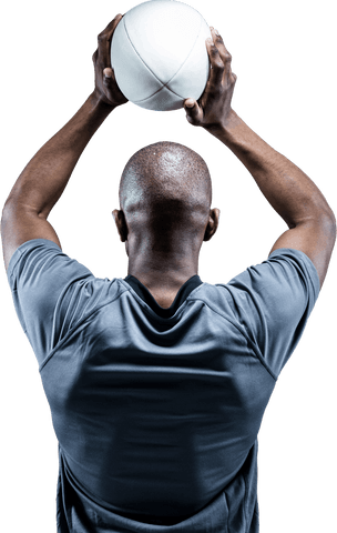 Transparent Background Athlete Throwing Rugby Ball