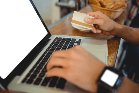 person making online purchase using laptop with credit card transparent - Download Free Stock Videos Pikwizard.com
