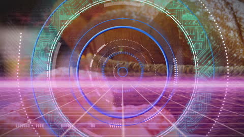 High-Tech Data Overlay on Soccer Players During Match