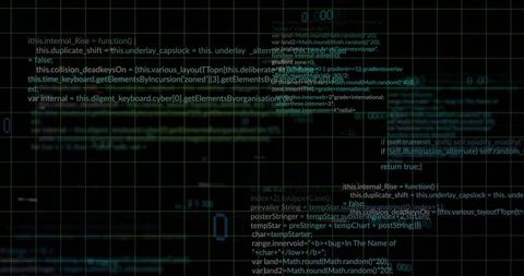 Futuristic Cyber Code Interface on Grid Screen