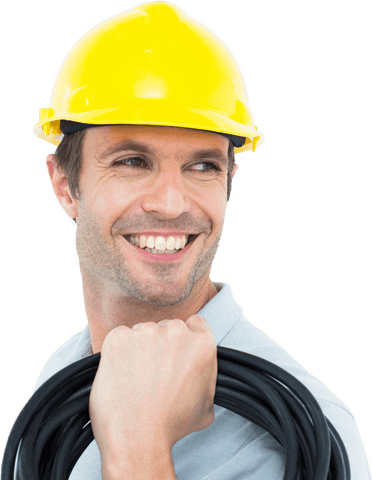 confident male electrician holding cable transparent background - Download Free Stock Videos Pikwizard.com