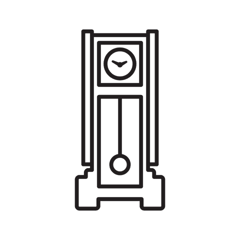 transparent black wireframe grandfather clock icon illustration - Download Free Stock Videos Pikwizard.com