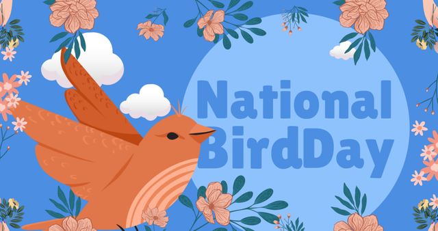 National Bird Day Celebration Design with Bird and Floral Icons - Download Free Stock Images Pikwizard.com