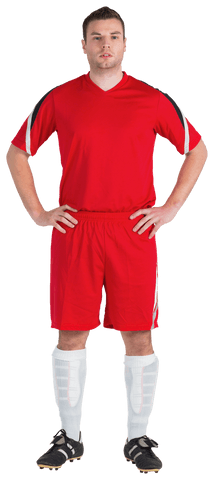 Transparent Background Soccer Player in Red Uniform Standing - Download Free Stock Videos Pikwizard.com