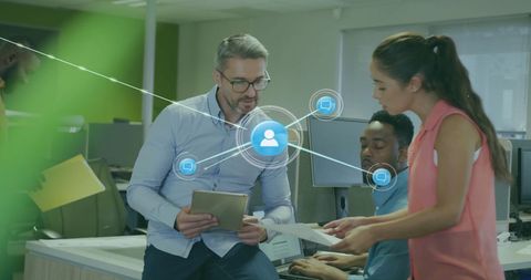 Digital Connections Among Office Colleagues Collaborating