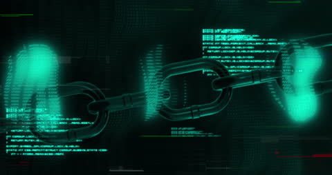 Digital Chain with Data Processing Visualization