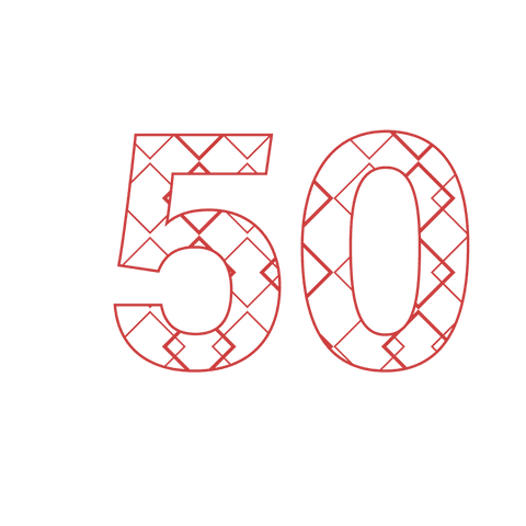Festive Red Patterned 50 on Transparent Background - Download Free Stock Videos Pikwizard.com